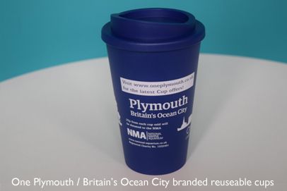 One Plymouth / Britain's Ocean City branded re-usable cup