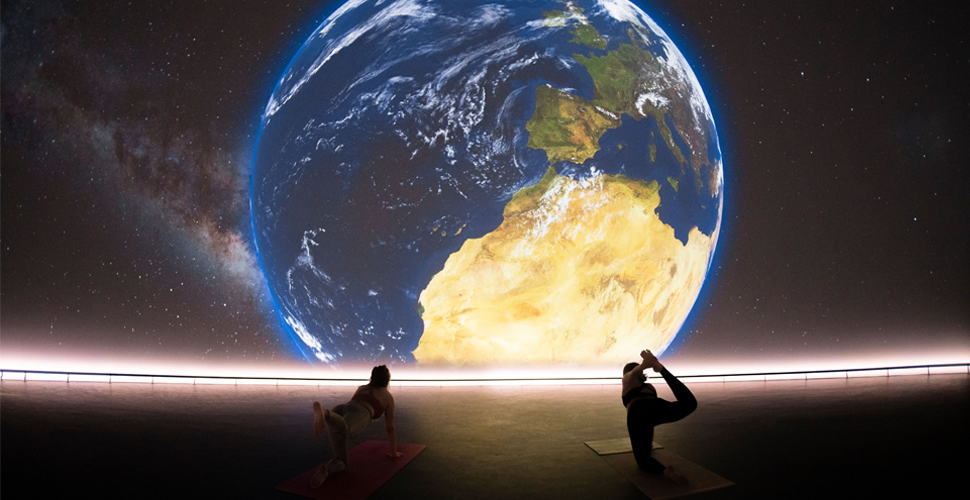 Yoga in the Market Hall's immersive dome