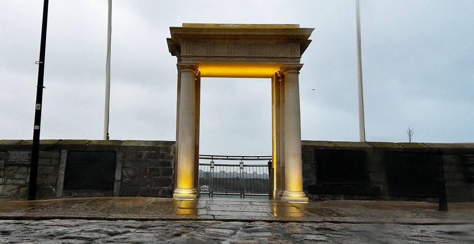 Marking the restoration of the Mayflower Steps