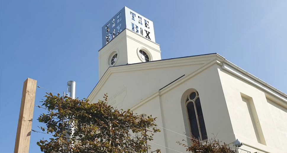 The renovated St Luke's chapel, now an art gallery and part of The Box