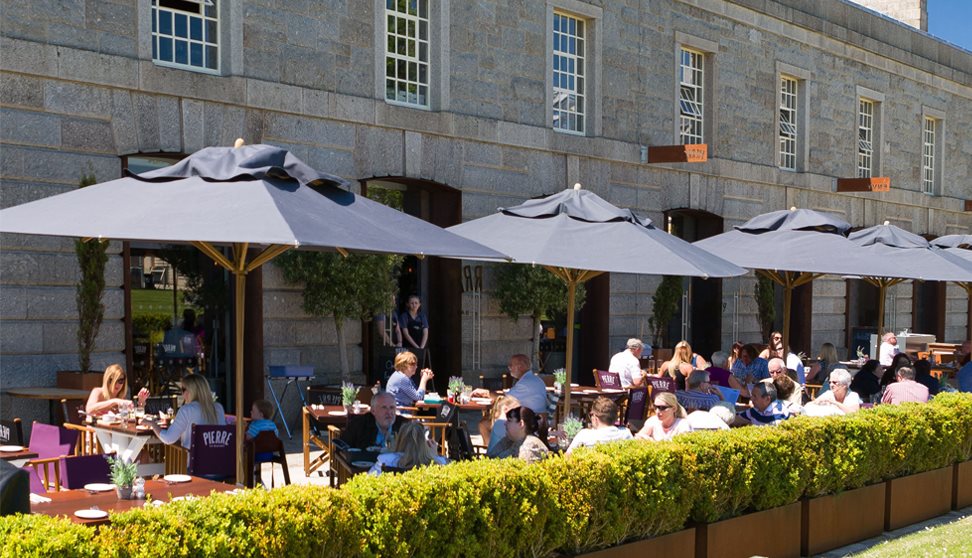 People sitting outside Bistrot Pierre